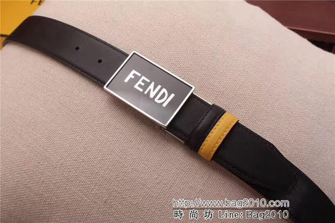 FENDI芬迪 原單正品 小怪獸皮帶 小怪獸琺瑯滴膠旋轉扣 男士皮帶  xfp1210